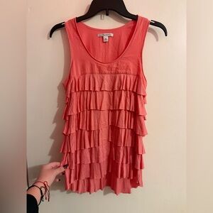 Banana Republic Coral Ruffle Tank Top